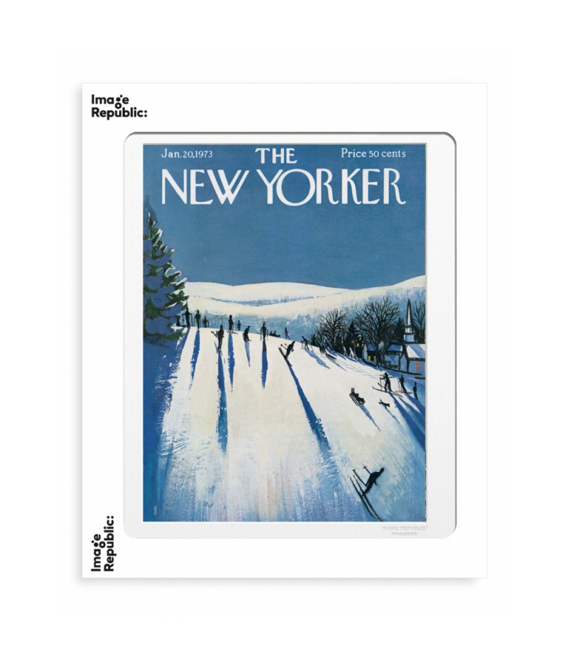 40x50 cm The New Yorker 120 Getz Skiers Make Their Way 50179 - Affiche Image Republic,