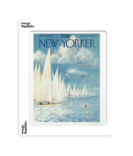 40x50 cm The New Yorker 80 Getz Boat Race 1959 49573 - Affiche Image Republic