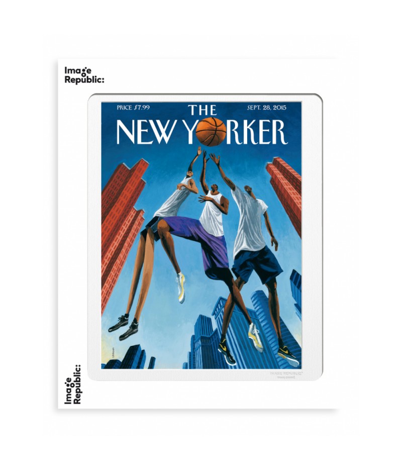 40x50 cm The New Yorker 168 Ulriksen Basketball And Buildings - Affiche Image Republic