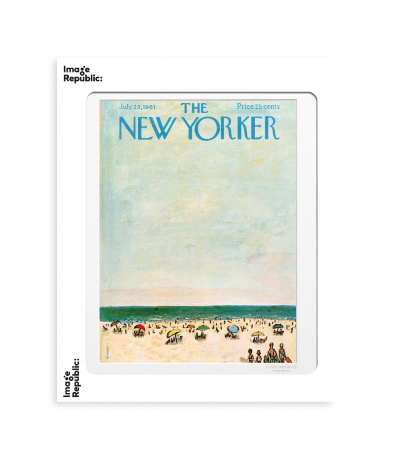 40x50 cm The New Yorker 161 Birnbaum Families at the beach - Affiche Image Republic