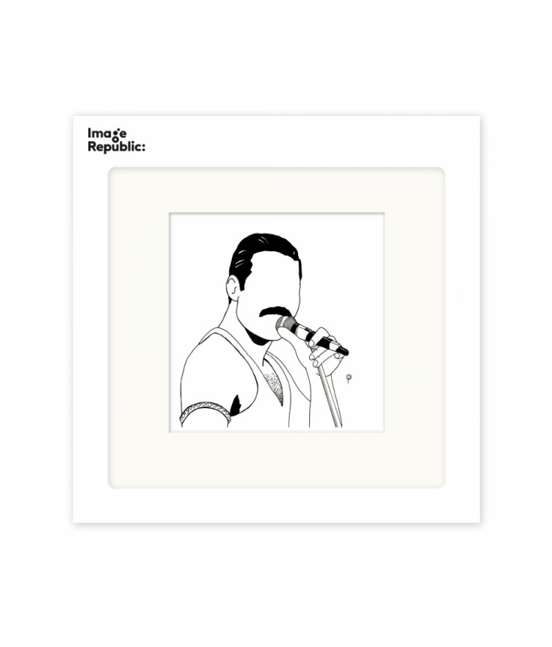 22x22 cm Pechelune Présence019 Freddie Mercury - Affiche Image Republic