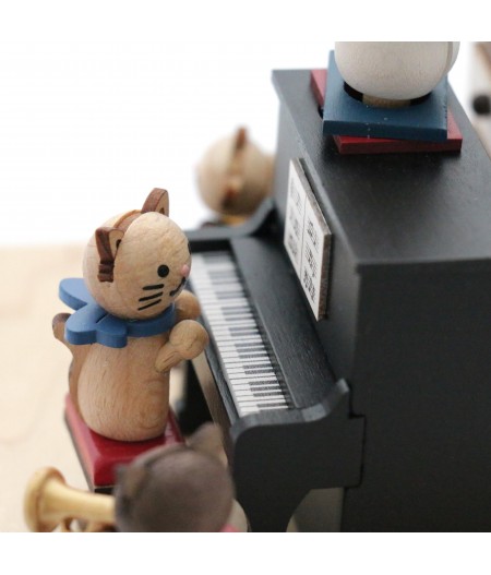Cat Play Piano - Swaying Music Box - Wooderful life