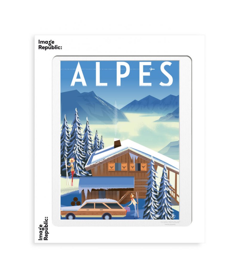 40x50 cm Monsieur Z Alpes Chalet - Affiche Image Republic