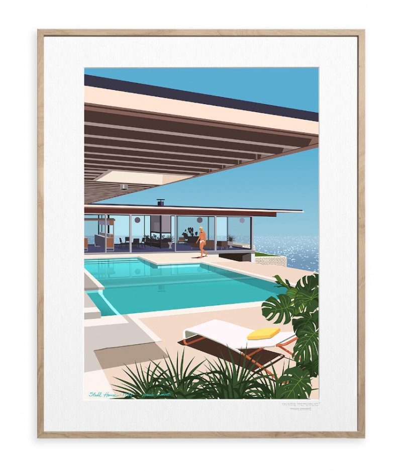 30x40 cm Paulo Mariotti Stahl House - Affiche Image Republic