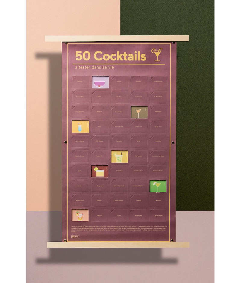 Poster 50 Cocktails à goûter dans sa vie - DOIY