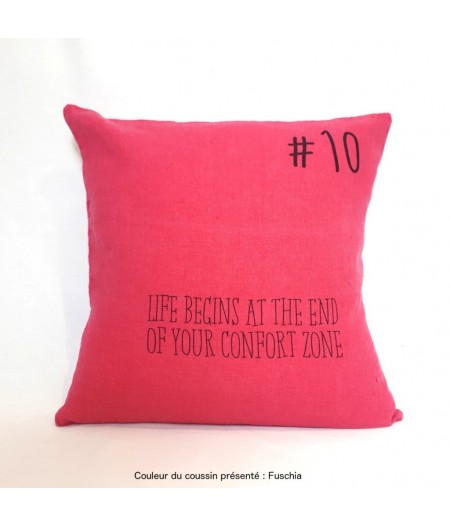 10 Life begins at the end of your confort zone fuschia