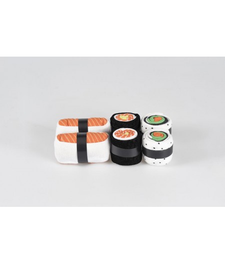 Sushi Socks Salmon Lovers DOIY - Chaussettes Sushi Amateur de Saumon, set de 3