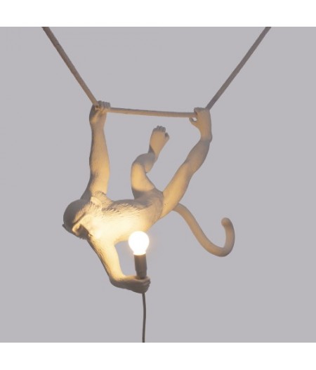 Monkey Lamp Swing Seletti - Resin lamp white