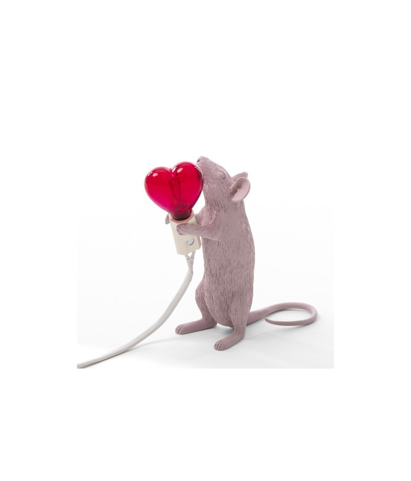 Lampe Souris Debout Coeur Saint-Valentin Seletti - Mouse Lampe 1 Step Standing Valentine's Day