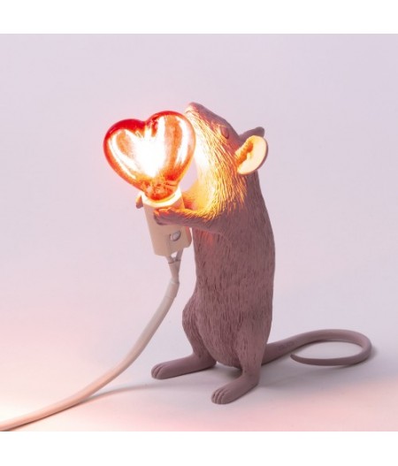 Lampe Souris Debout Coeur Saint-Valentin Seletti - Mouse Lampe 1 Step Standing Valentine's Day