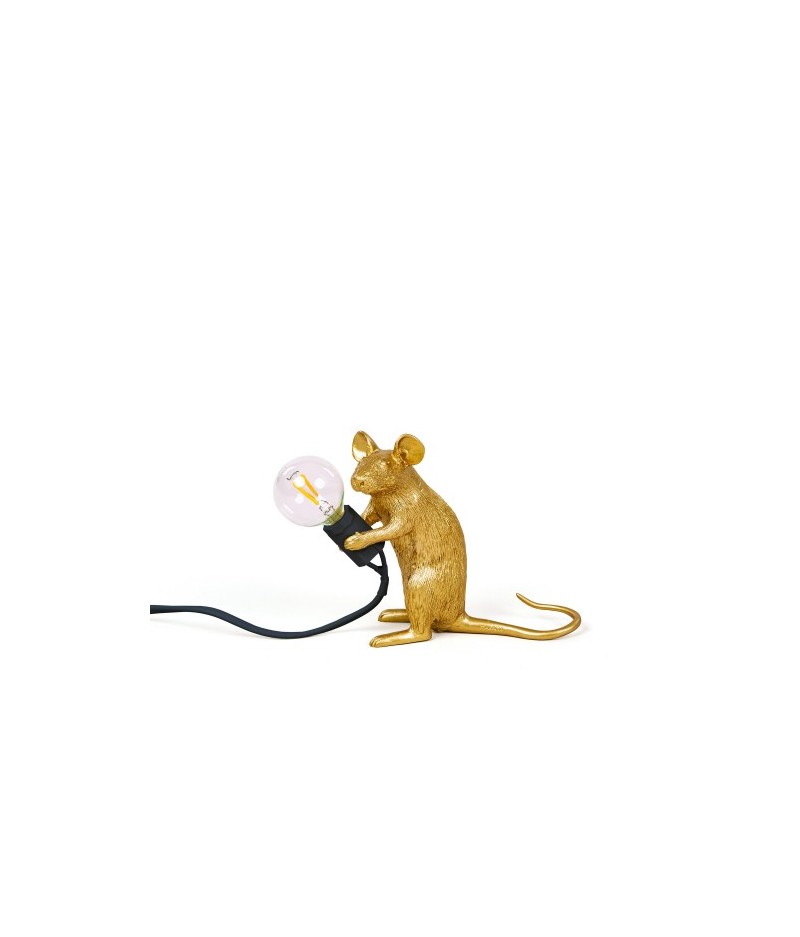 Lampe Souris Assise MAC Gold 5 Seletti Cable noir