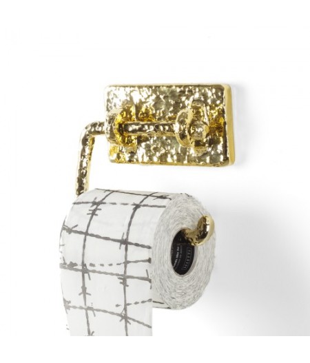 Dérouleur papier toilette en résine dorée Seletti - STUDIO JOB-MAURIZIØ
