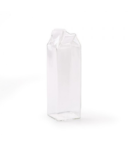 The Glass Jug - Estetico Quotidiano SELETTI - Brique de lait transparente en verre