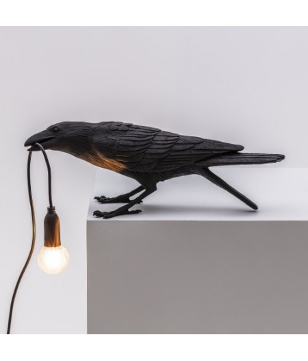 Bird Lamp 2-BLACK Resin Lamp - Playing - Seletti