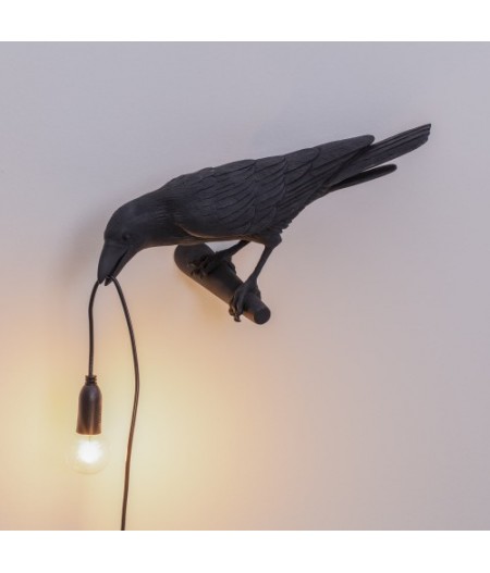 Hanging Bird Lamp 3-BLACK Resin Lamp - Looking - Seletti