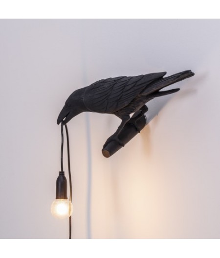 Hanging Bird Lamp 3-BLACK Resin Lamp - Looking - Seletti