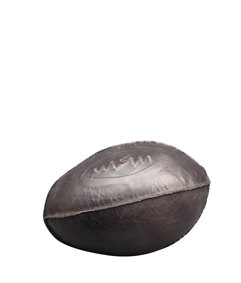 Ballon de rugby cuir noir - Chehoma