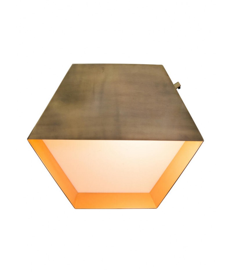 Lampe héxagonale métal patiné - Chehoma