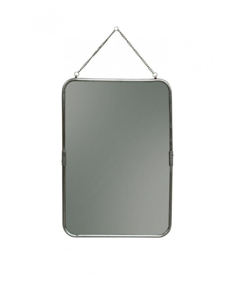 Miroir portrait 39x57cm patine nickel - Chehoma