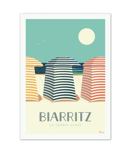 Affiches originales Marcel BIARRITZ Les Tentes 50x70cm 350 g/m²