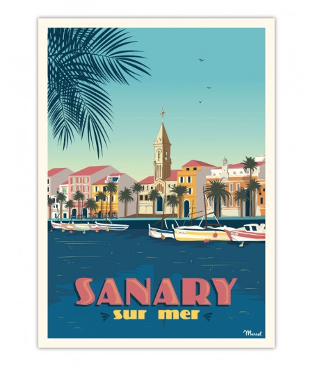 Affiches Marcel Small Edition - SANARY-SUR-MER 30x40cm 350 g/m²