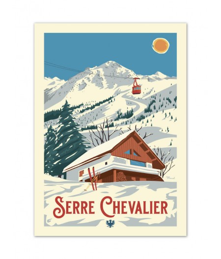 Affiches Marcel Small Edition - SERRE CHEVALIER 30cm x 40cm 350 g/m