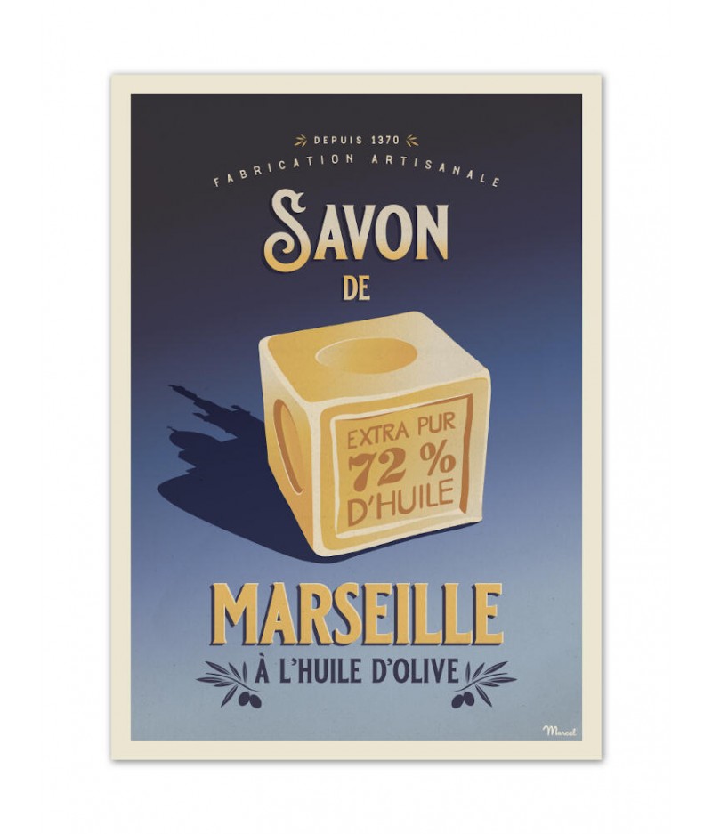 Affiches Marcel Small Edition - SAVON DE MARSEILLE 30cm x 40cm 350 g/m²