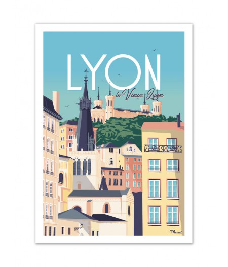 Affiches Marcel Small Edition - LYON Le Vieux Lyon 30cm x 40cm 350 g/m²