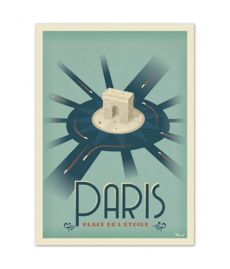 Affiches Marcel Small Edition - PARIS Place de lEtoile 30cm x 40cm 350 g/m