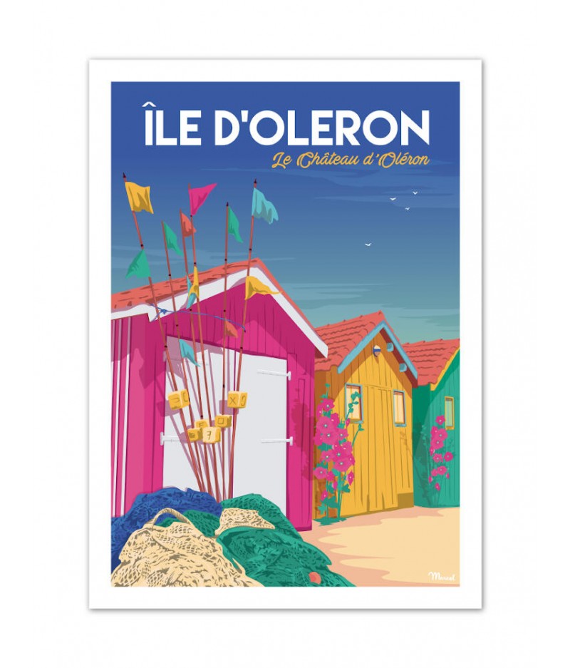Affiches Marcel Small Edition - ILE DOLERON Château dOléron 30cm x 40cm 350 g/m²