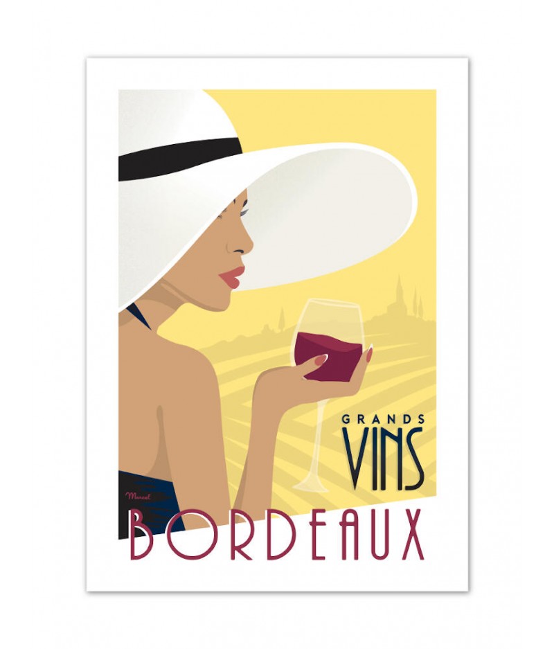 Affiches Marcel Small Edition - BORDEAUX Grands Vins Bordeaux 30cm x 40cm 350 g/m²