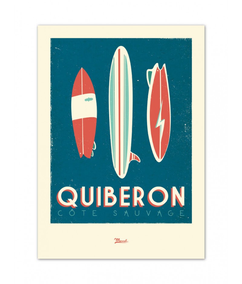 Affiches Marcel Small Edition - QUIBERON Surfboards 30cm x 40cm 350 g/m²