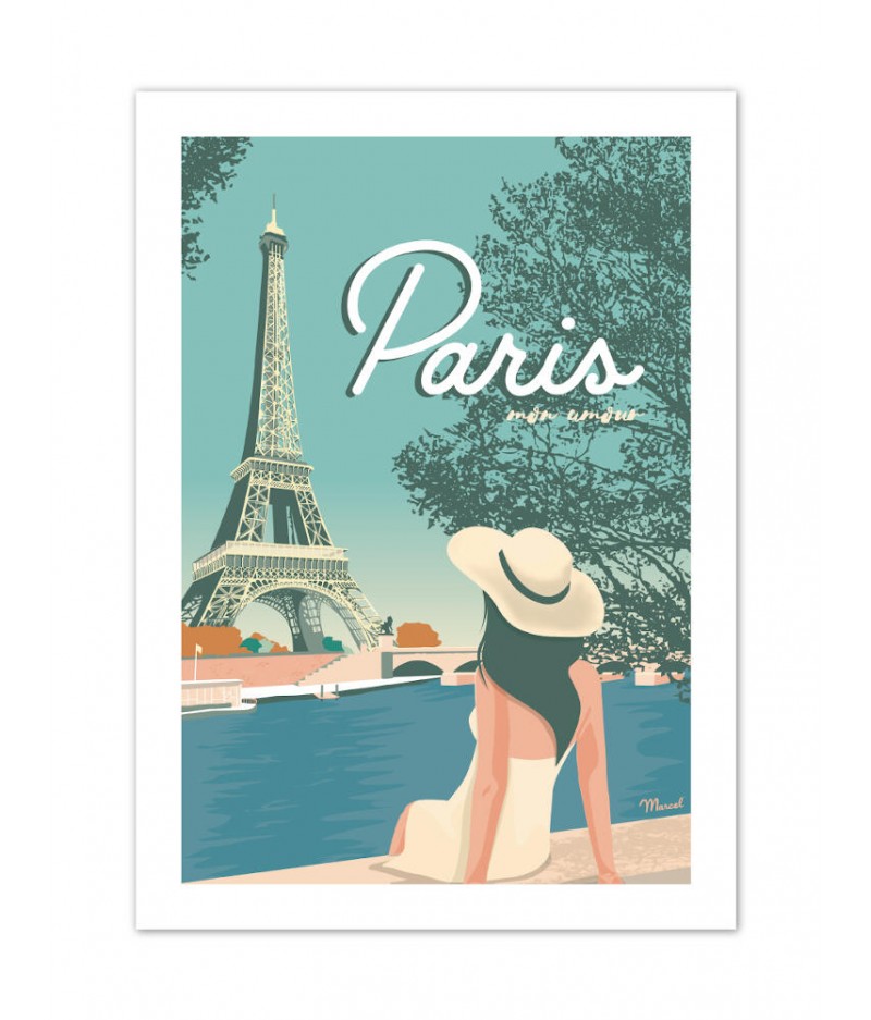 Affiches Marcel Small Edition - PARIS Mon Amour 30cm x 40cm 350 g/m