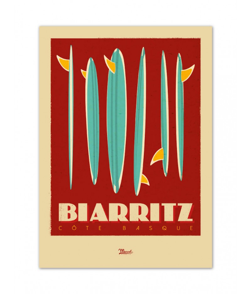 Affiches Marcel Small Edition - BIARRITZ Surfboards 30cm x 40cm 350 g/m²