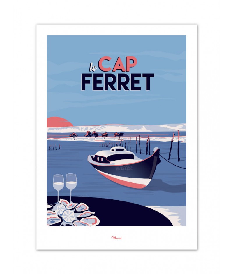 Affiches Marcel Small Edition - CAP FERRET Le Mimbeau 30cm x 40cm 350 g/m²
