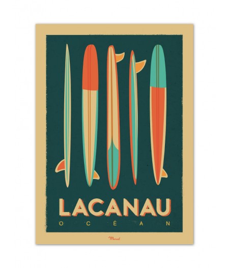 Affiches Marcel Small Edition - LACANAU Surfboards 30cm x 40cm 350 g/m²