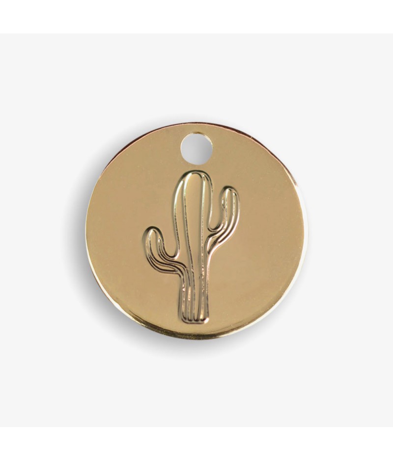 Médaille dorée Cactus - Le Bijou de Mimi