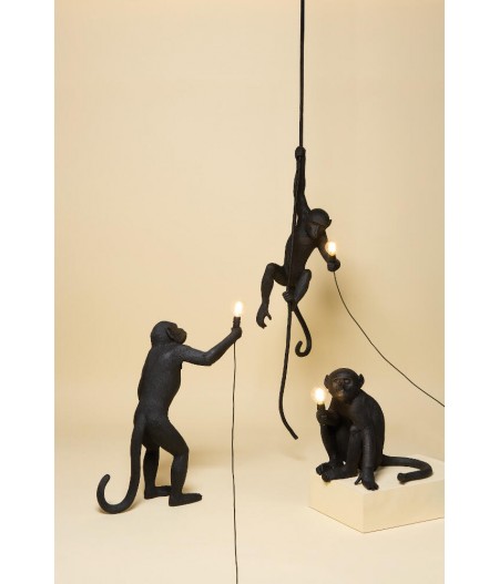 Monkey Lamp Suspension Right hand OUTDOOR BLACK - Seletti Monkey Lamp
