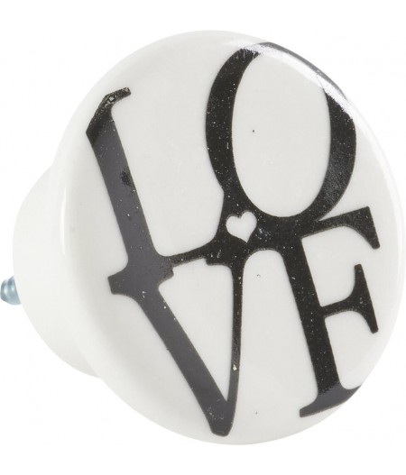 Bouton Love Porcelaine D5cm - Athezza
