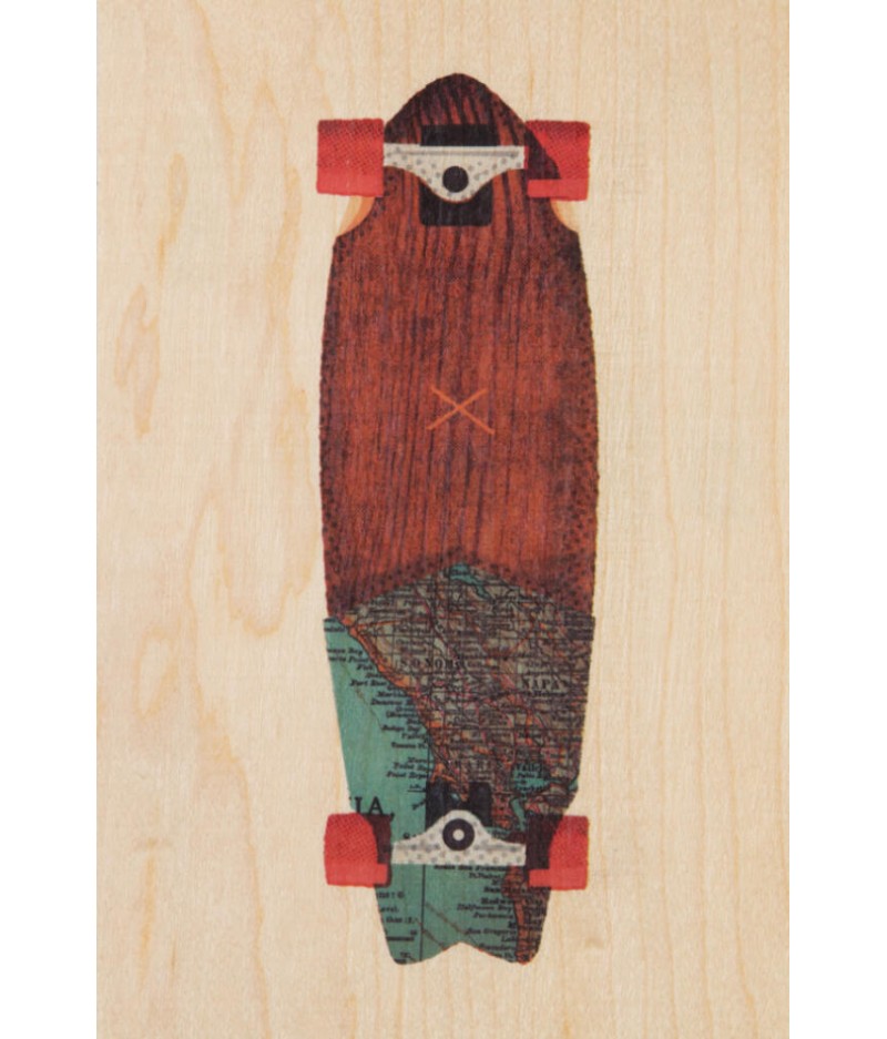 Cartes Postales en bois Woodhi - Travel Skate