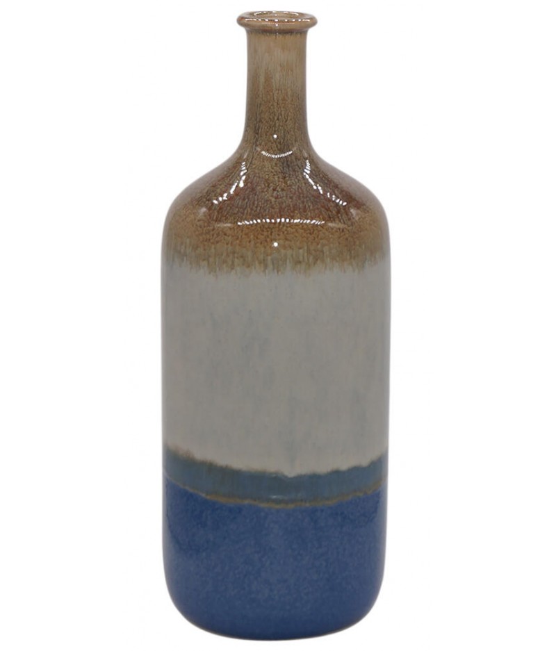 Vase Bouteille Fuji Bleu 15.5xH41cm - Athezza