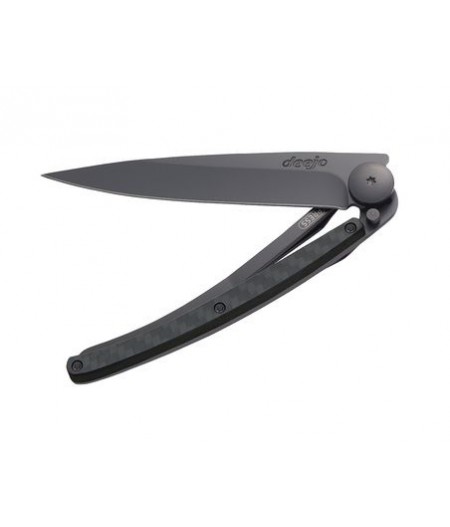 Couteau Deejo Composite 37g, black, fibre de carbone