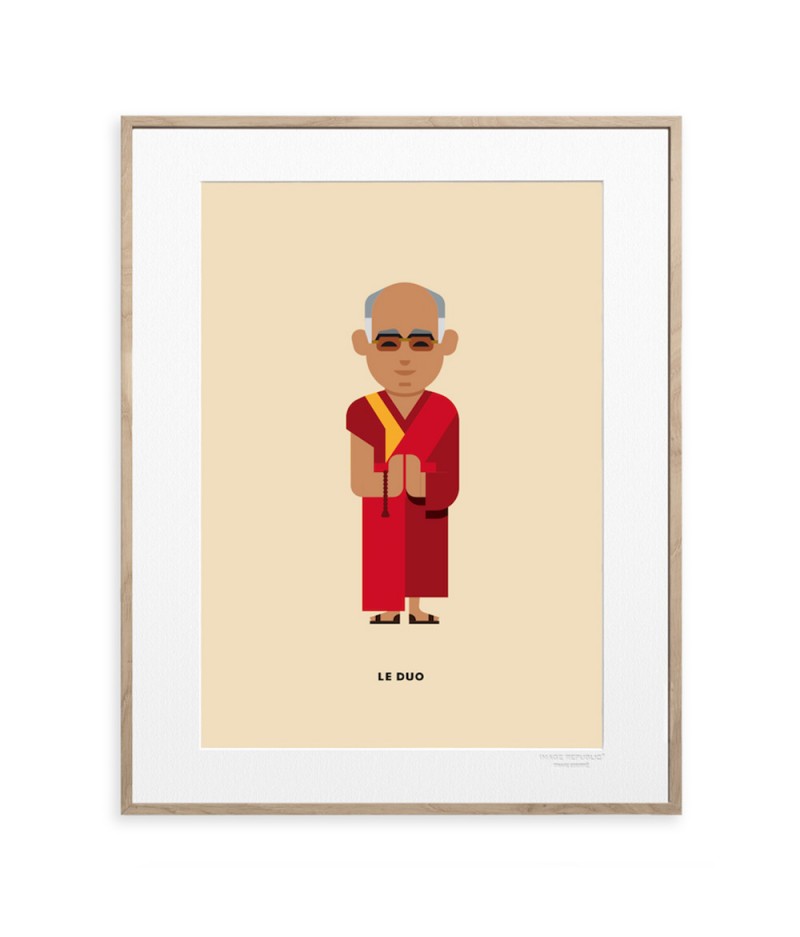 10.5x15 Le Duo Dalai Lama Peacemakers - Carte Postale double avec enveloppe - Image Republic