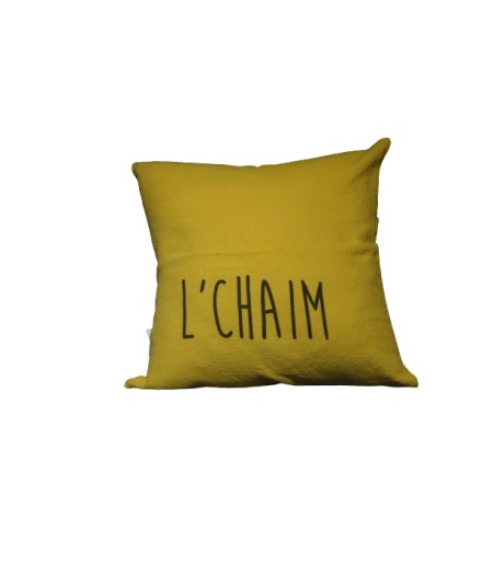 Coussin en lin 45x45cm L'Chaim by L’Ornitho