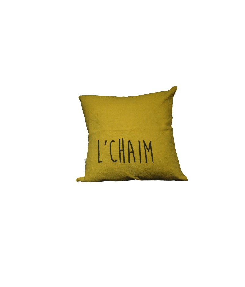 Coussin en lin 45x45cm L'Chaim by L’Ornitho
