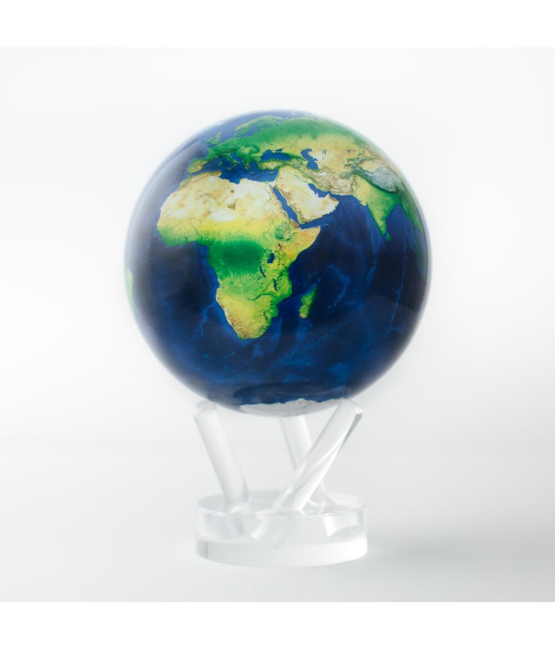 Globe tournant 4.5 pouces Satellite View with Natural Earth Mova Globe