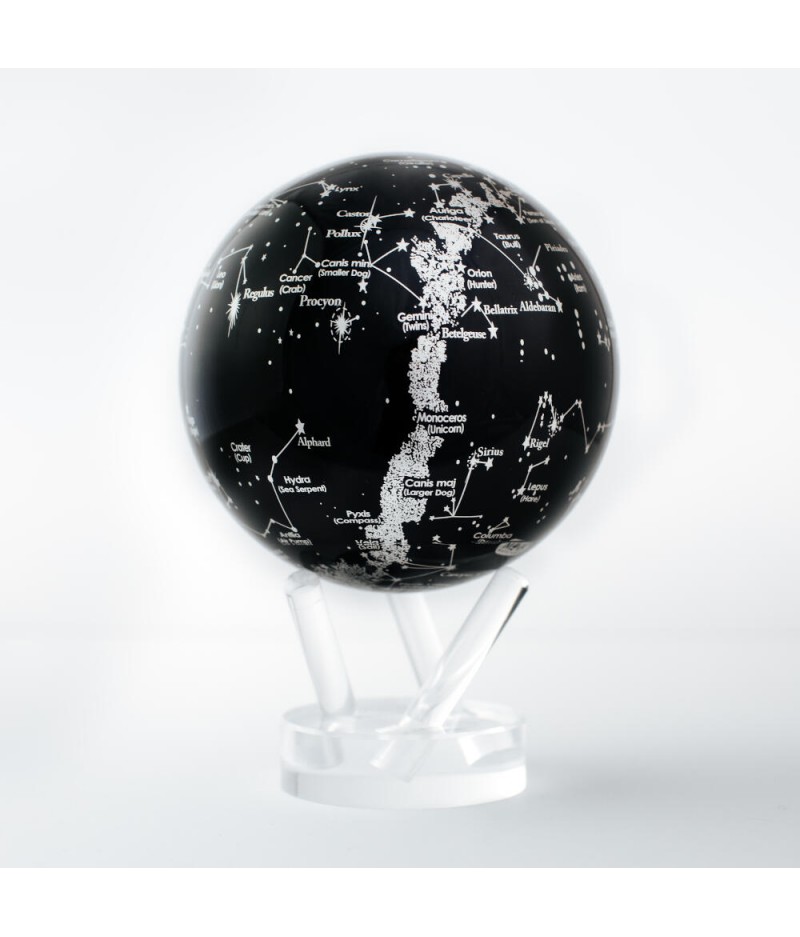 Globe tournant 4.5 pouces Silver Constellation in Blue Mova Globes