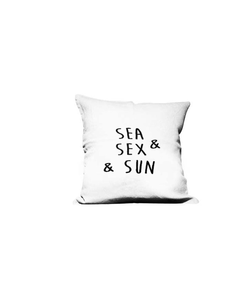 Coussin en lin 45x45cm Sea sex & sun by L’Ornitho