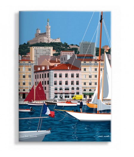 15x21 cm Note Book Mariotti Marseille Vieux-Port V2 - Affiche Image Republic