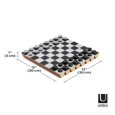 Jeux portable d’échecs et de dames Noir - Umbra - Rolz Chess/Checkers Set Black